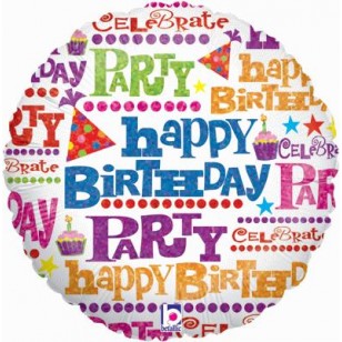 Happy Birthday Gift Wrap Words Balloon